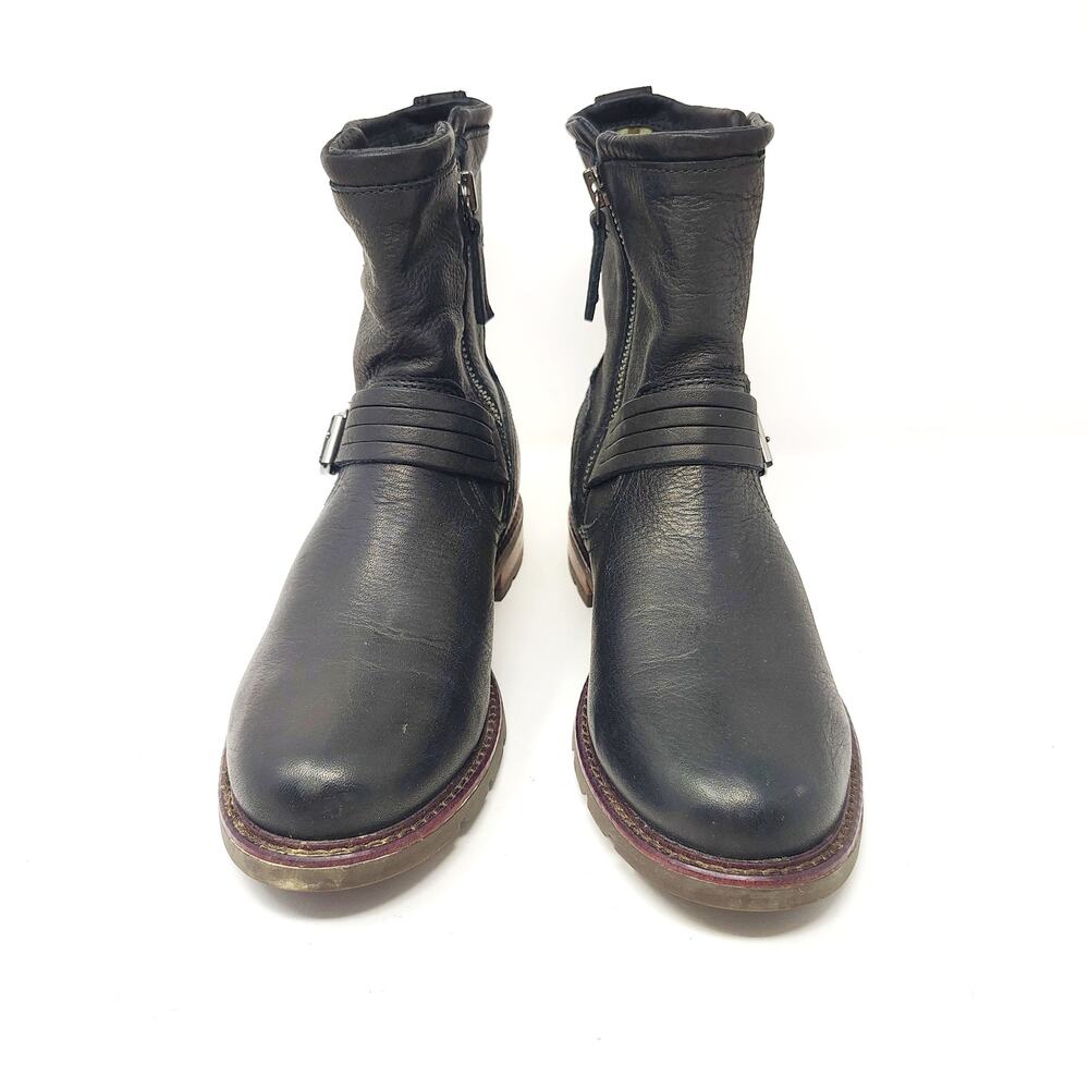 Ariat Shoes Womens 7 Savannah Boot Black Leather Zip Buckle Waterproof Western - Picture 5 of 10